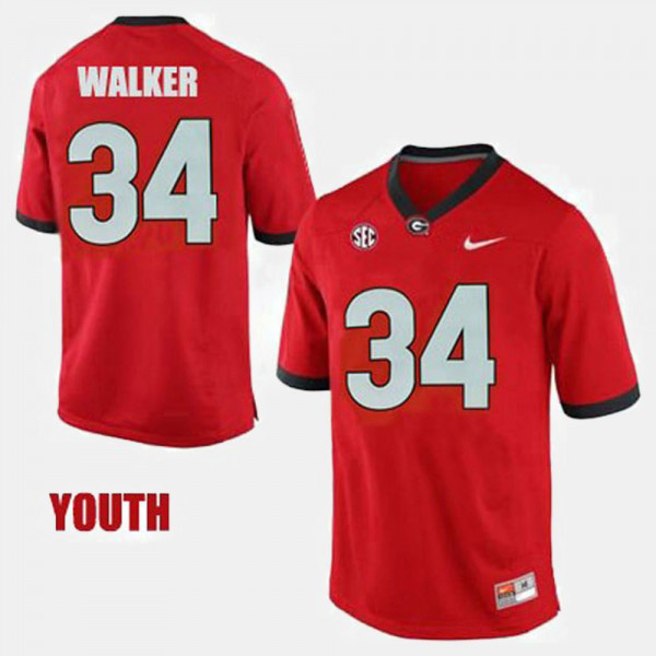 Youth #34 Herschel Walker Georgia Bulldogs College Football Jersey - Red